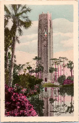 Vintage EG BARNHILL 1920s HAND-TINTED Colored BOK TOWER FLORIDA Lithograph Print • $9.95