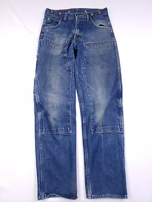 VTG Prison Blues Prsn Blu Double Knee Mens 30x33 Denim Blue Jeans Made In USA • $39.87