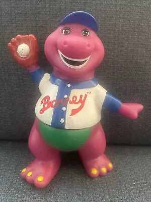 Lyons Vintage Barney Baseball Player Purple Dinosaur Plastic Toy Figure 5  • $5.99