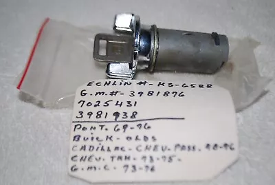 Ignition Tumbler W/Key - Standard #US-612 GM Models 1969 To 1978 NOS - See List • $13