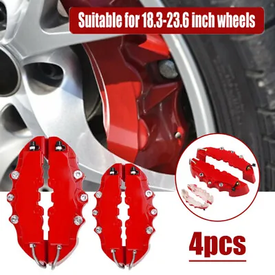 4pcs Red 3D Style Front+Rear Car Disc Brake Caliper Cover Brake Kit Accessories • $14.99