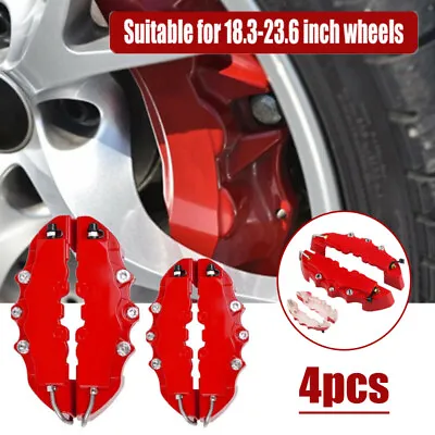 4x Red 3D Style Front+Rear Car Disc Brake Caliper Cover Parts Brake Accessories • $18.04