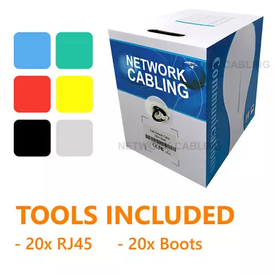 $49.99 • Buy Cat6 100m/305m RJ45 UTP Ethernet Lan Network Cable Roll 10/100/1000mbps Colors