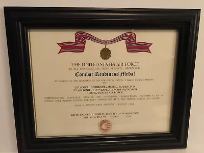 AIR FORCE COMBAT READINESS MEDAL / COMMEMORATIVE CERTIFICATE W/Free Printing • $7.96