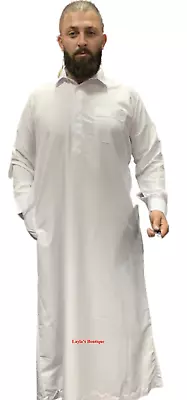 Thobe Jubba Dishdasha  Thoub Muslim Islamic Men's Dress Abaya Daffah Kaftan 2 PC • $34.99