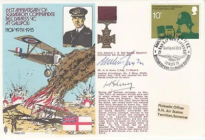 2RN2c 61st Anniv Bell-Davies Gaining VC At Gallipoli 1915  Double Signed  • £35