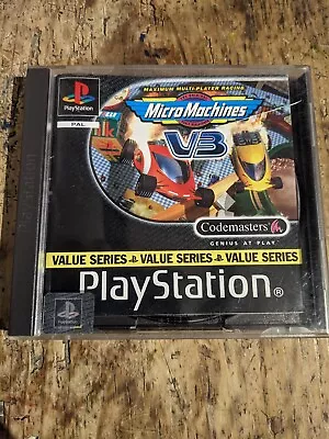 Micro Machines V3 - Sony PlayStation PS1 With Manual No Front Inlay • £7.49