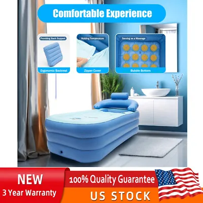 Inflatable Bath Tub Adult Folding Portable Bathtub Spa Warm Blow Up Bathtub PVC • $42.75