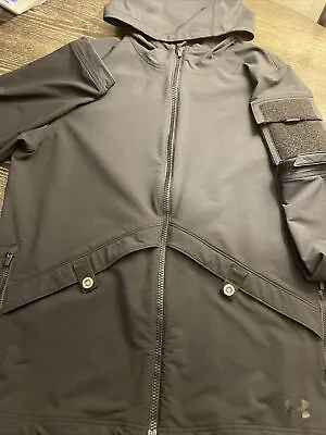 Under Armour Tactical Jacket Men XL Black Softshell Hook & Loop Patch UA Logo • $32.99