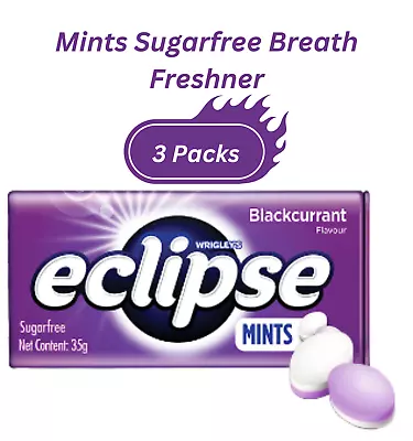 3 Packs Of Mints Candy Gum Blackcurrant Eclipse Sugarfree Breath Fresh Sweet • $23.99