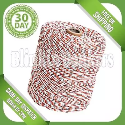 400m Electric Fence Wire Poly Rope Polyrope Fencing Horse Cow Sheep Livestock • £19.89