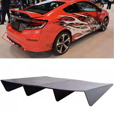 For Honda Civic Sedan Coupe Rear Diffuser 4 Fins Splitter Bumper Spoiler Lip A+ • $52.24