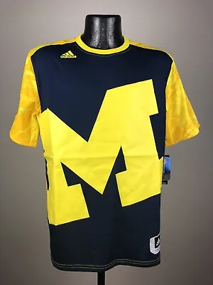 Men's Adidas Michigan Wolverines Navy On-Court Shooter Performance Tee NWT 2XL • $24