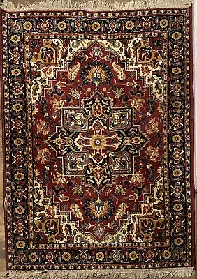 Vintage Oriental Style Rug 63.5”x 46.5” Wool Red Floral Chinese Home Decor • $45.99