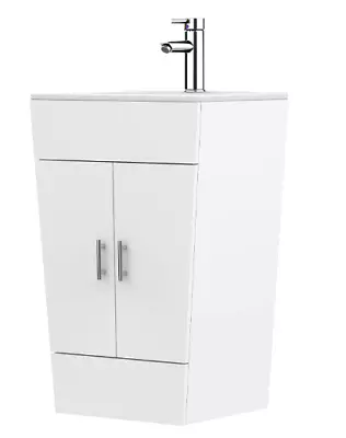 Bathroom Cabinet Vanity Unit With Sink Cloakroom Unit Basin 500mm White • £136.48