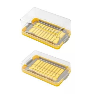Efficient Butter Cutter Plastic Butter Storage Box Butter Dish With Clear Lid • $25.75
