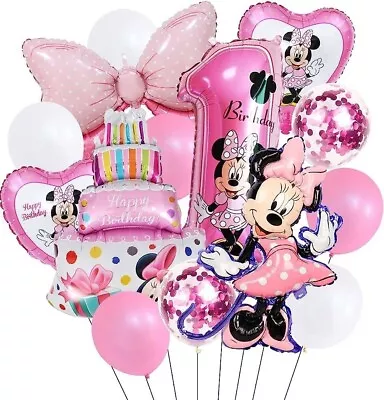 Minnie Mouse Balloon Birthday Party Set Age 1 Birthday Decorations One Years Old • £9.49