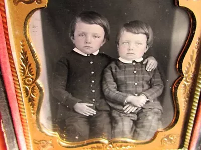 Pair Of Young Brothers Daguerreotype Photograph • $49.99