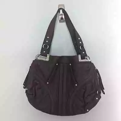 Women's B.Makowsky Leather Tote Bag Purse Hobo Tassels Dark Brown 12 X 16 • $35