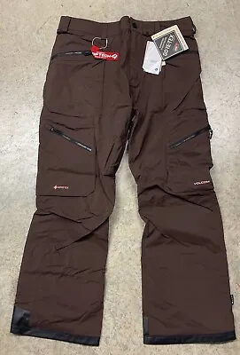 2024 NWT MENS VOLCOM GUCH STRETCH Gore-Tex SNOWBOARD PANTS $660 L Brown Relaxed • $499