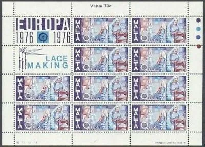 Malta 512-513 SheetsMNH.Michel 532-533 Klb.EUROPE CEPT-1976.Lace MakingCarving • $10