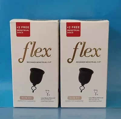 2 × Flex Beginner SLIM FIT • MENSTRUAL CUP And 2 MENSTRUAL DISCS For LIGHT Flows • $16.99