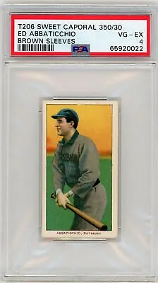 1909 T206 Sweet Caporal 350/30 Ed Abbaticchio Brown Sleeves Psa 4 New Label  • $400