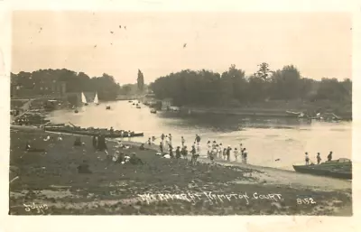 1928 Postcard Children Swimming In The River Thames Hampton Court Middlesex • £1.50