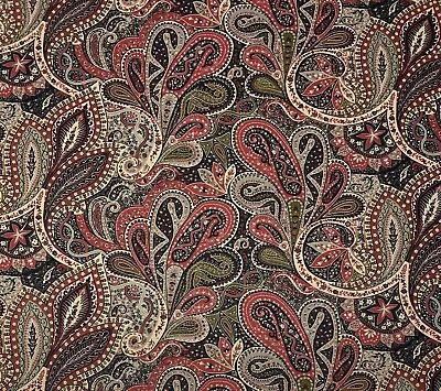 P Kaufmann Milos Merlot Red Large Paisley Multiuse Cotton Fabric By Yard 54 W • $12.99