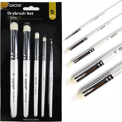 GACDR Dry Brush Miniature Painting 5 Sizes Drybrush Set For Miniature Warhammer • £17.86