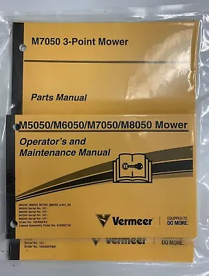Vermeer M7050 3-Point Mower Parts Manual & Operator's And Maintenance Manual Set • $29.99
