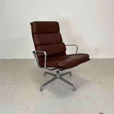 Vintage Eames For Herman Miller Brown Leather Soft Pad High Back Chair #3962 • $1954.86
