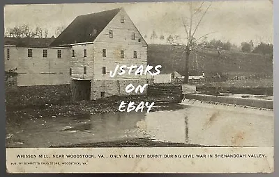 $49.99 • Buy 1907 1910s WOODSTOCK, VA, WHISSEN MILL SCHMITT DRUG STORE POSTCARD