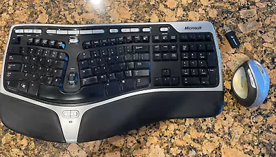 Microsoft Natural Ergonomic Desktop 7000 Wireless Keyboard +Mouse + USB Dongle • $99.95