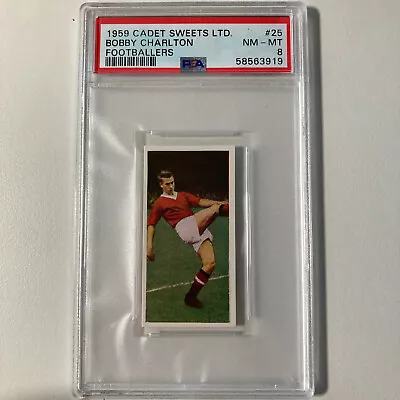Panini  Cadet Sweets  1959 Bobby Charlton Man Utd Psa 8 • £23
