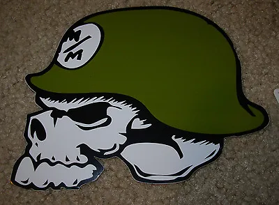 METAL MULISHA Green Skull Helmet Skate Sticker 6  Motocross Skateboard Decal • $2.49