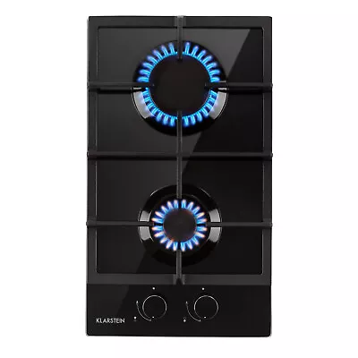 Gas Hob 30 Cm 2 Burner Glass Ceramic Double Gas Burner Hob Gas Cooker Hob Black • £283.32