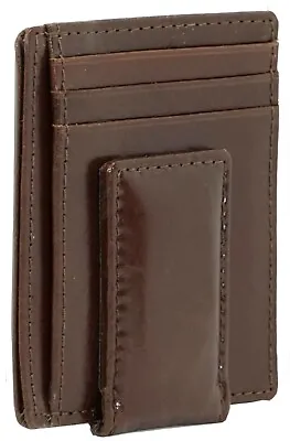 Genuine Leather Money Clip Front Pocket Wallet With Magnet Clip And Card ID Case • $11.99