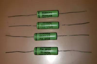 (4) Cornell Dubilier PM 2P22 Vintage Greenies  0.22uF 200V Mylar Capacitor - NOS • $22