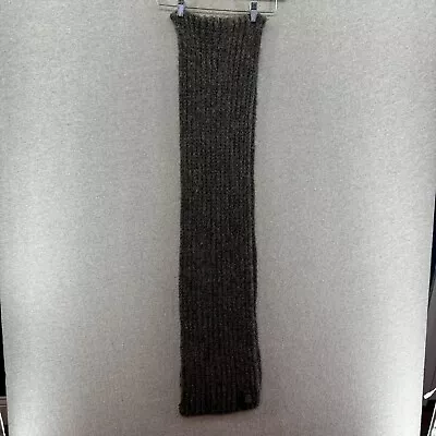 Polo Ralph Lauren Scarf Mens Gray Acrylic Wool Alpaca Knit Rectangle RL Logo • $19.90