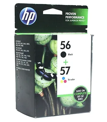 $14.50 • Buy 2PK Genuine HP 56 HP 57 Ink Cartridge For DeskJet 450 5150 5550 5650 EXP DATE