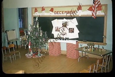 School Classroom Decorations Christmas 1950s 35mm Slide Red Border Kodachrome • $14.99