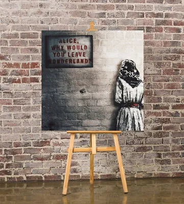 £8.99 • Buy Banksy Alice Wonderland Canvas Wall Art Frame/ Poster Print/float Effect Frame