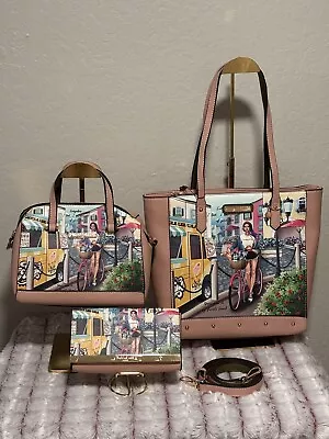 Nicole Lee USA 3PIECE Handbags COZY STREET IN MILAN Shopper Mini Boston Clutch • $70.99