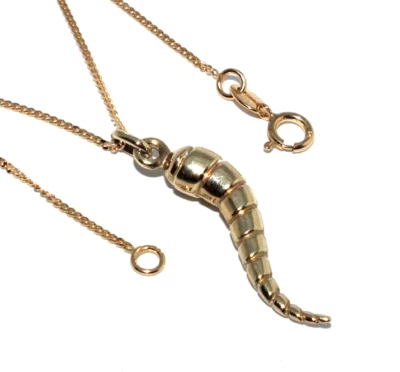 Ladies/womens 9ct Yellow Gold  Horn Of Plenty Pendant On A Curb Link Chain • £130