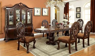 Dining Room Traditional 7pc Dining Set Cherry Table W Leaf Arm Chairs Side Chair • $3599.99