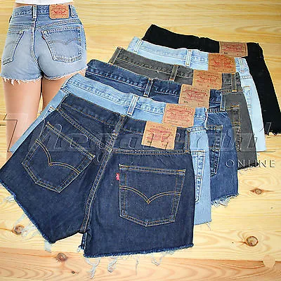 Levis Vintage 501 Womens High Waisted Denim Shorts Hotpants Size 6 8 10 12 14 16 • £9.99