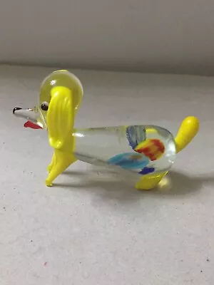 Glass Millefiori Sausage DogDachshund Dog FigureOrnamentMurano Glass • £7.50