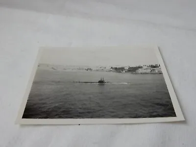 Photograph Of S Boat Submarine Submerging In Malta Harbour C1938  19@3 • £13.99