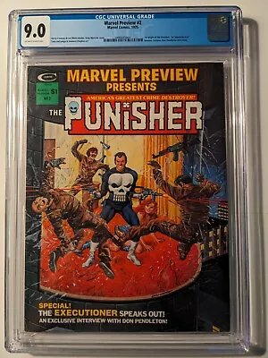 Marvel Preview #2 CGC 9.0 1st Origin The Punisher 1st App Dominic Fortune 1975 • $250
